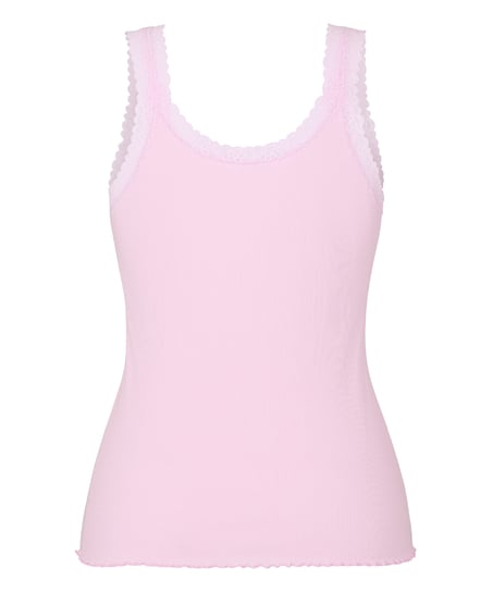 Singlet Rib Jersey Lace, Pink