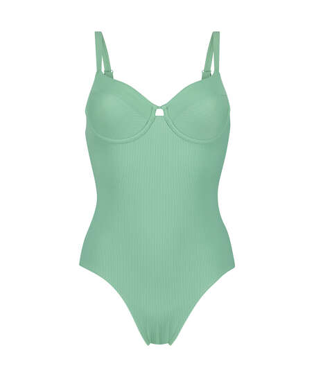 Sienna high-cut swimsuit, Green