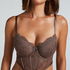 Arabella Padded Underwired Longline Bra, Brown