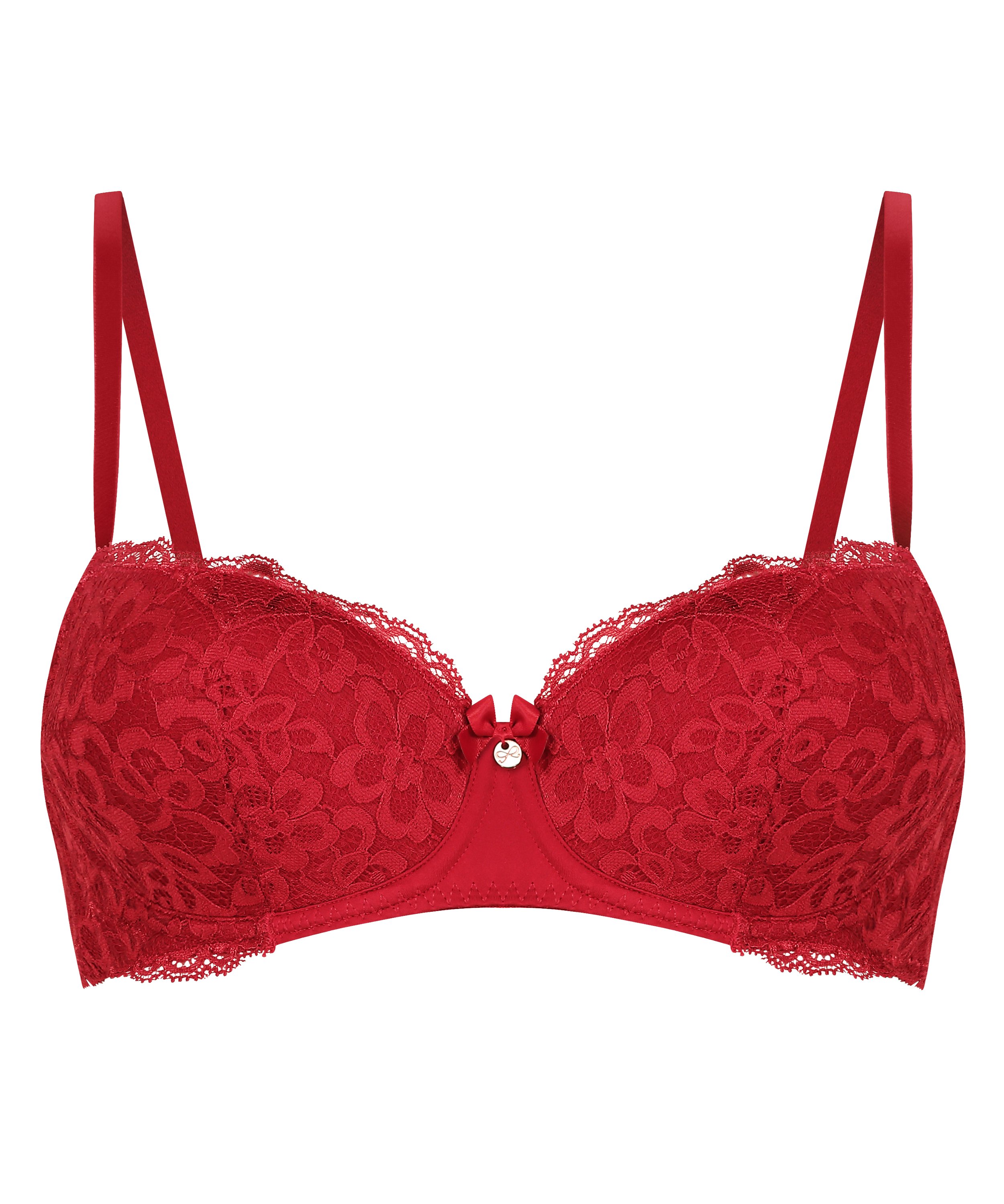 Marine Padded Underwired Bra, Red, main