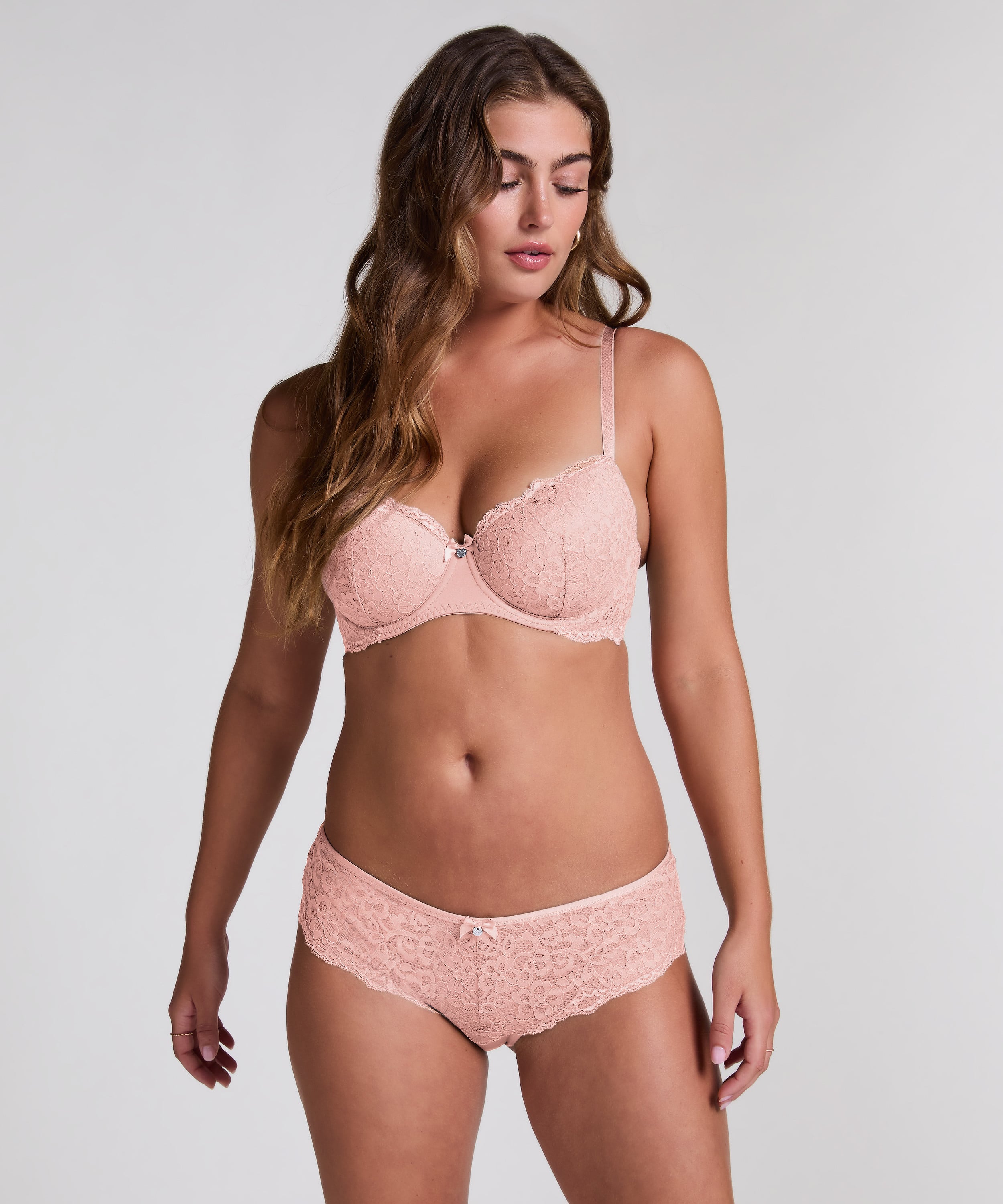 Marine Padded Underwired Bra, Pink, main