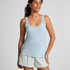 Singlet Rib Jersey Lace, Blue