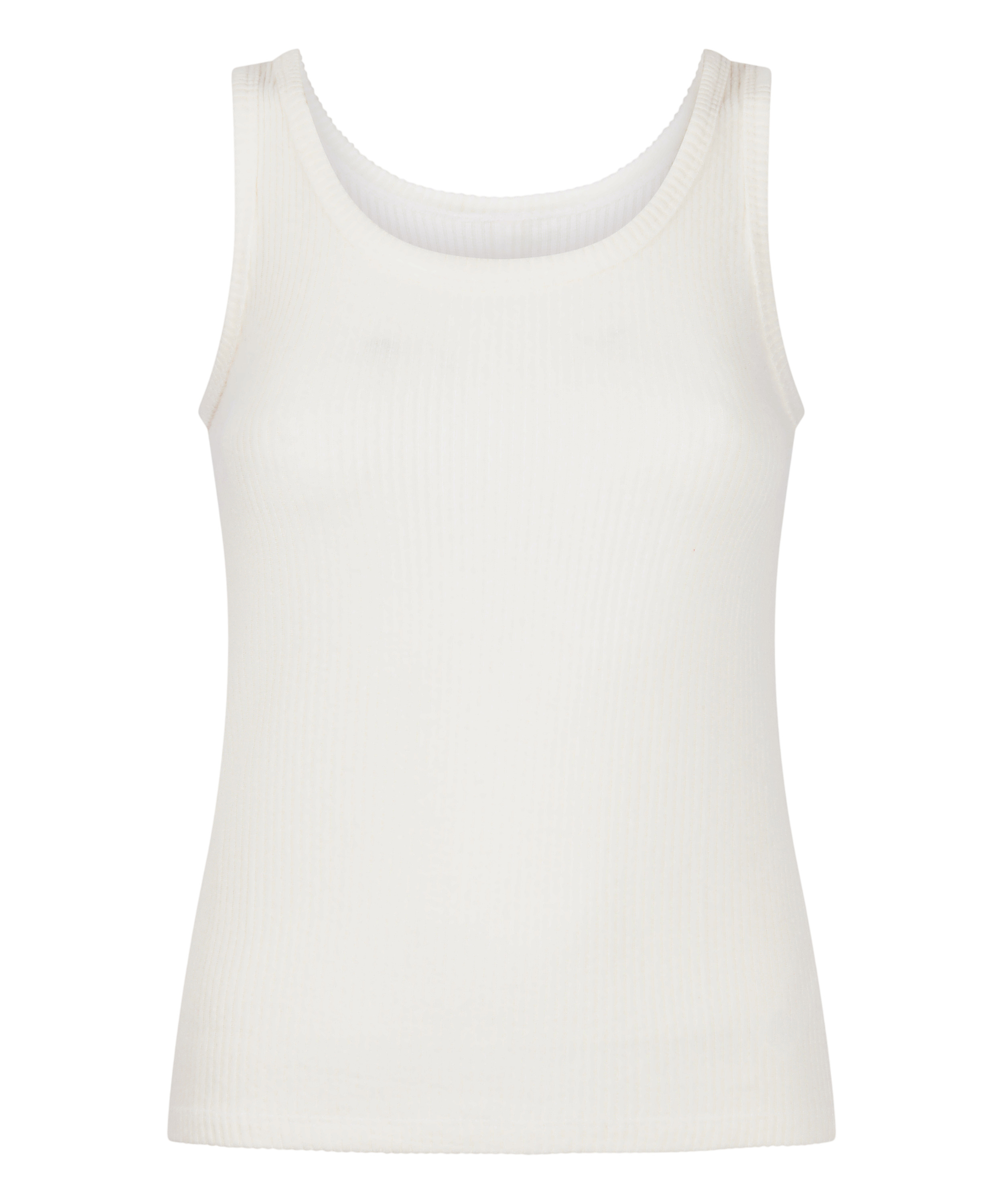 Singlet Brushed Jersey Rib, White, main