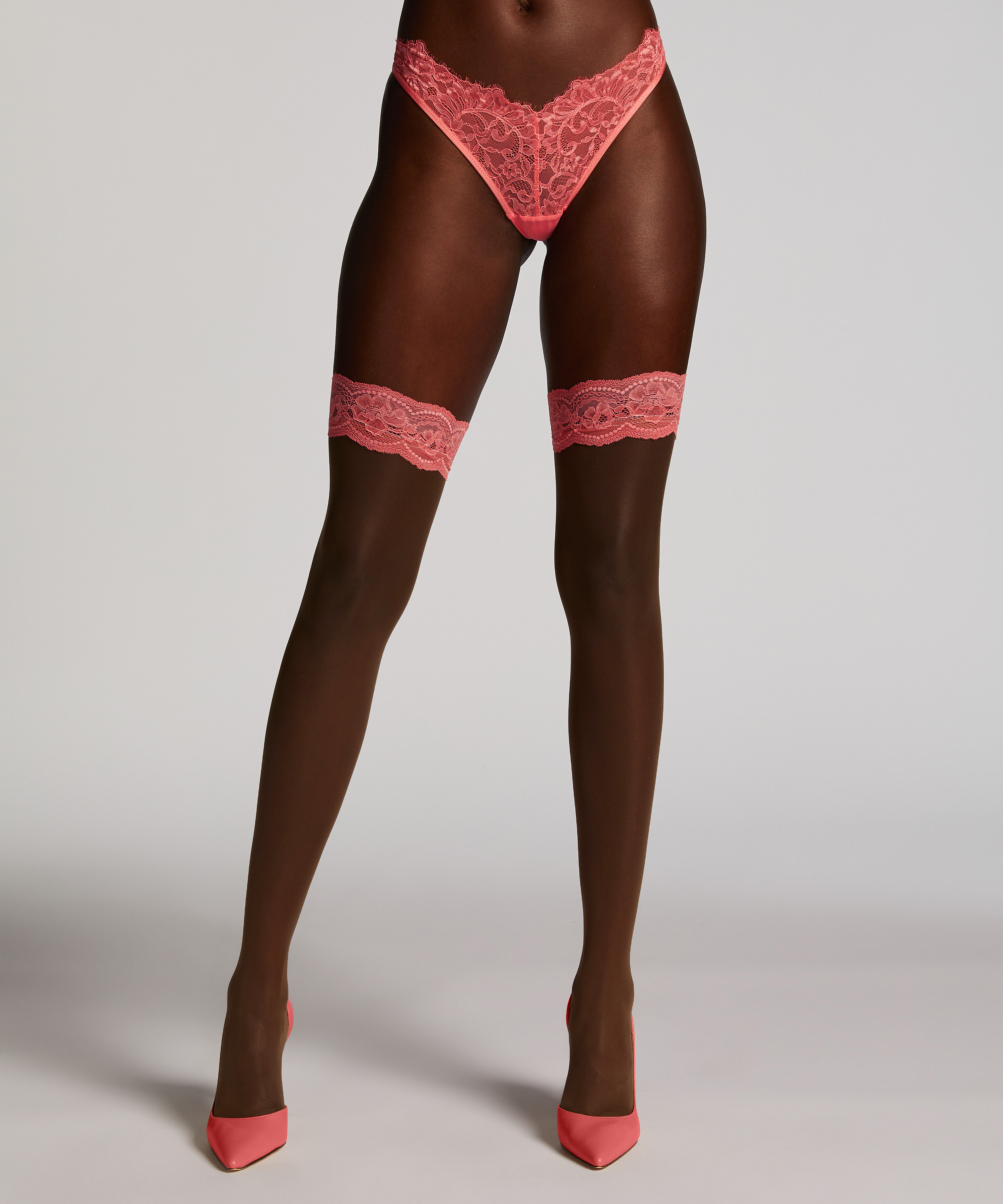 Stay Ups 15 Denier Lace, Pink, main