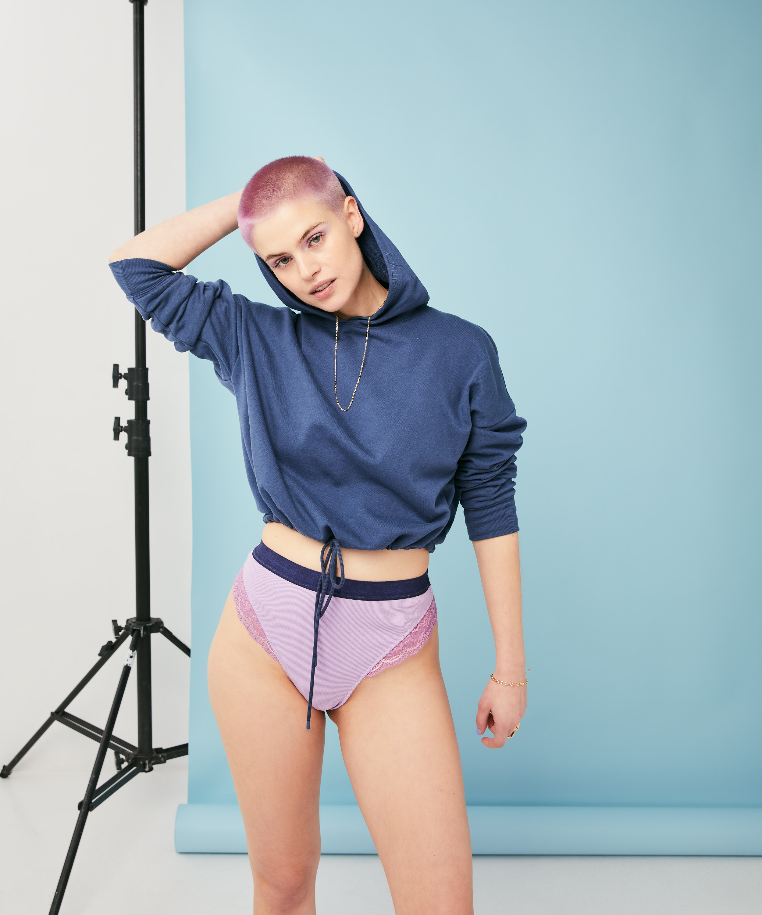 Glo Up High Leg Thong, Blue, main