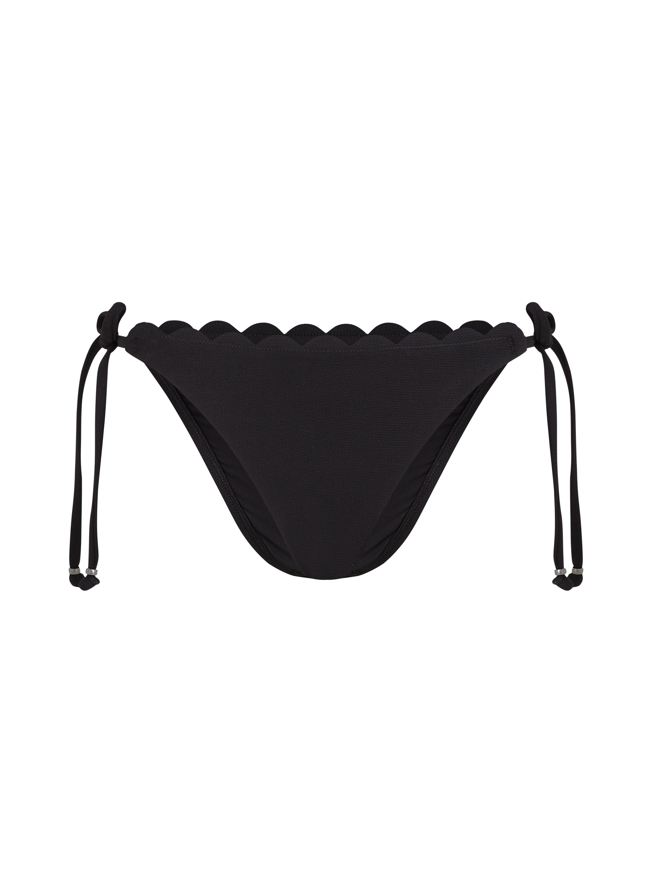 Scallop Bikini Bottoms, Black, main
