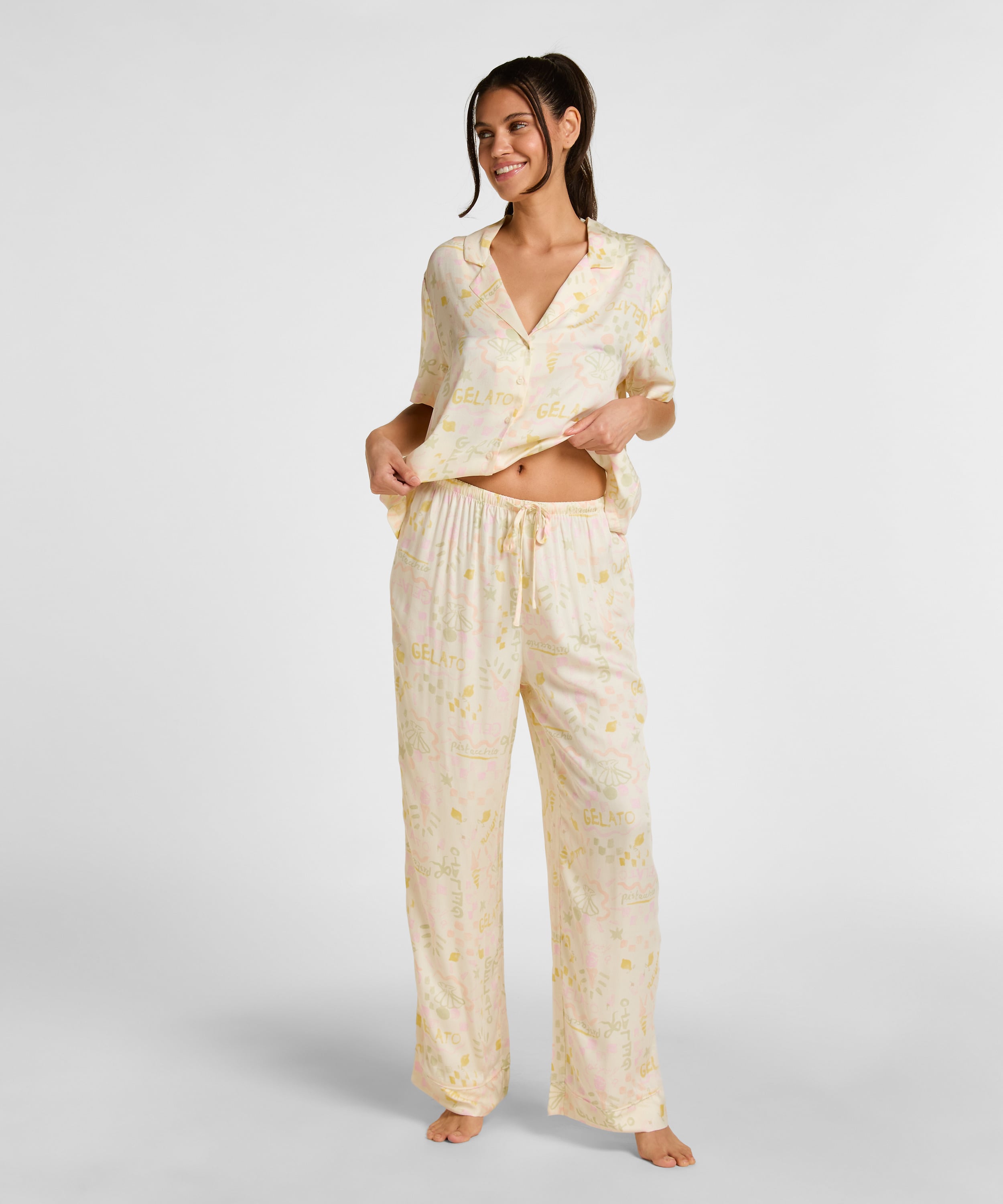Satin Trousers, White, main
