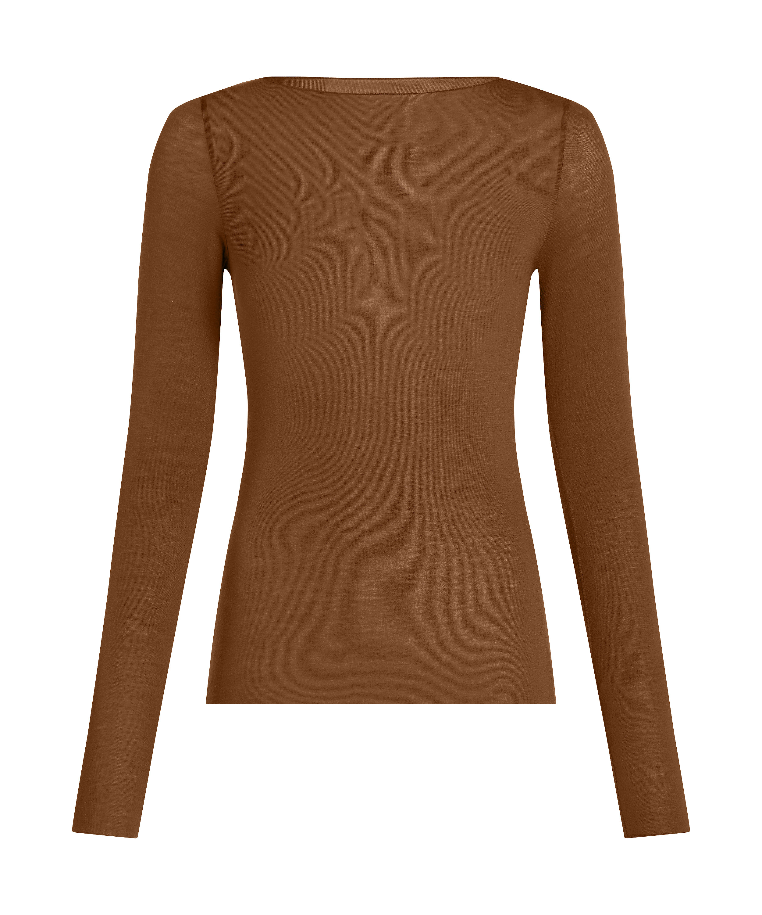 super soft Boatneck shirt with Cashmere, Brown, main