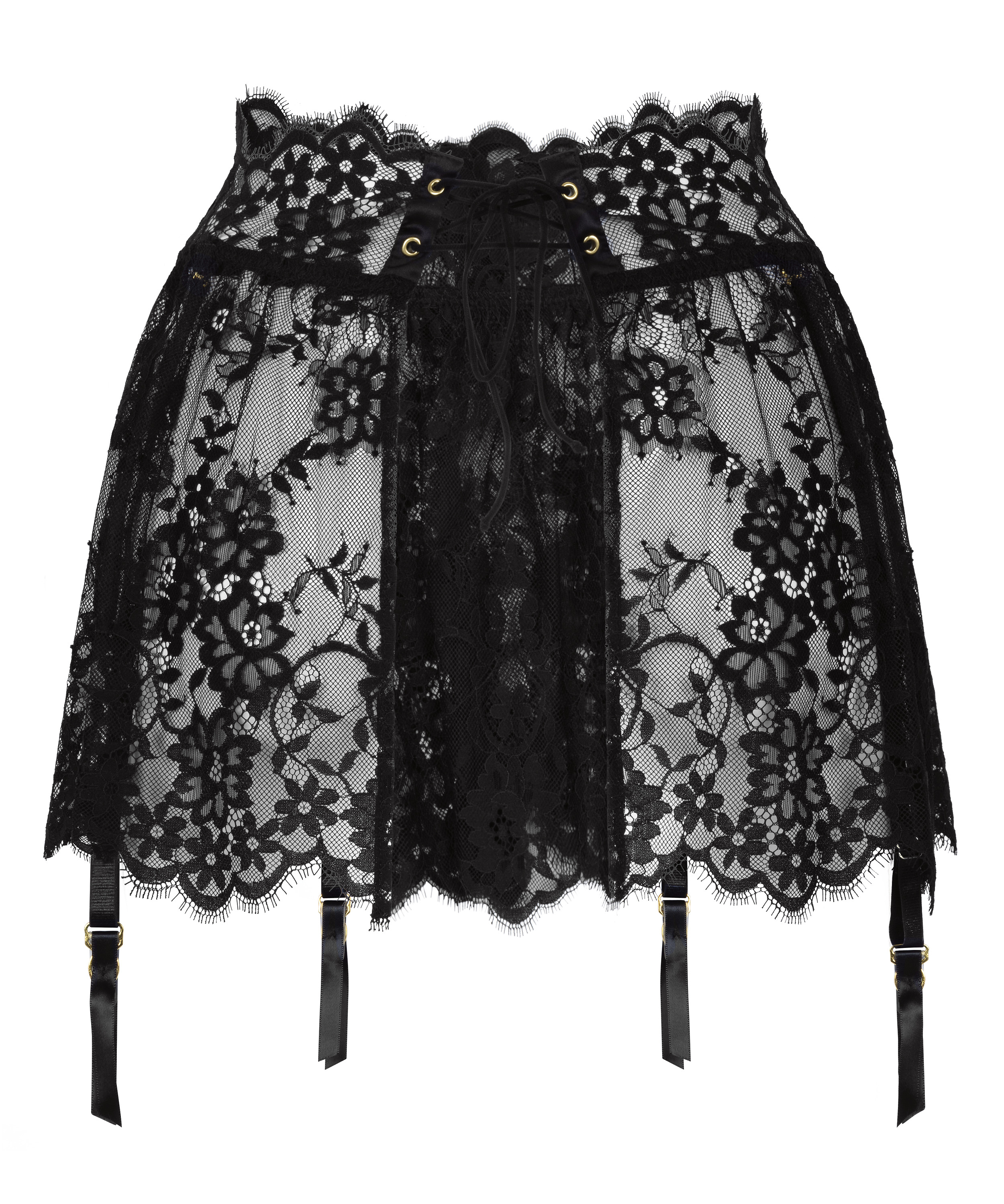 Lace Skirt, Black, main