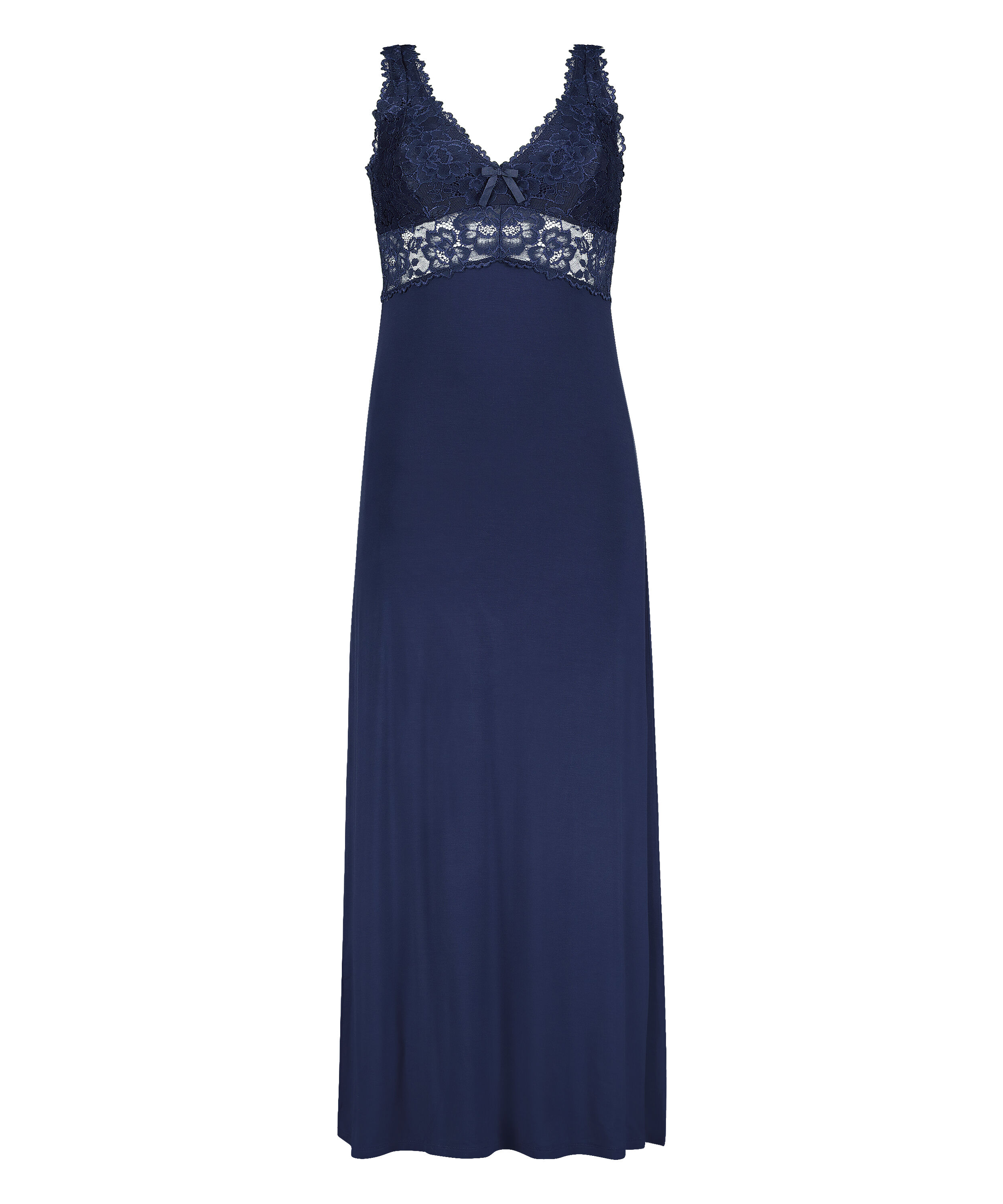 Nora Lace Long Slip Dress, Blue