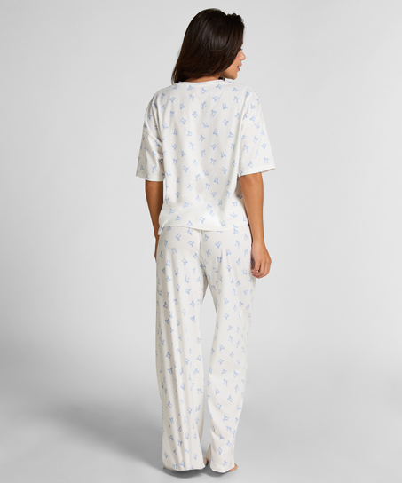 Pyjama Set Cotton Jersey Long, White