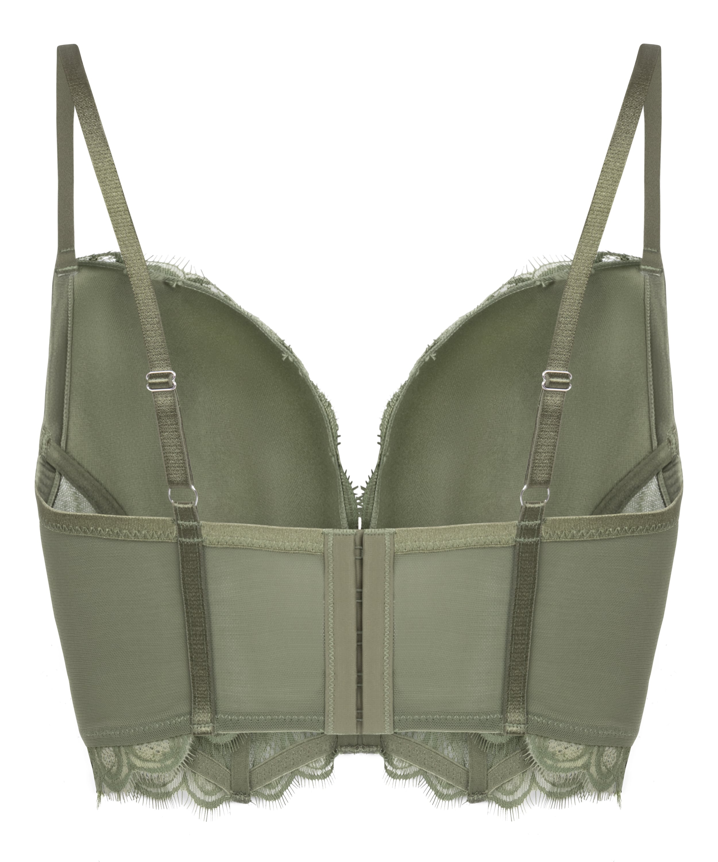 Prina Padded Underwired Longline Bra, Green, main