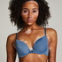Plunge Padded Underwired Bra, Blue