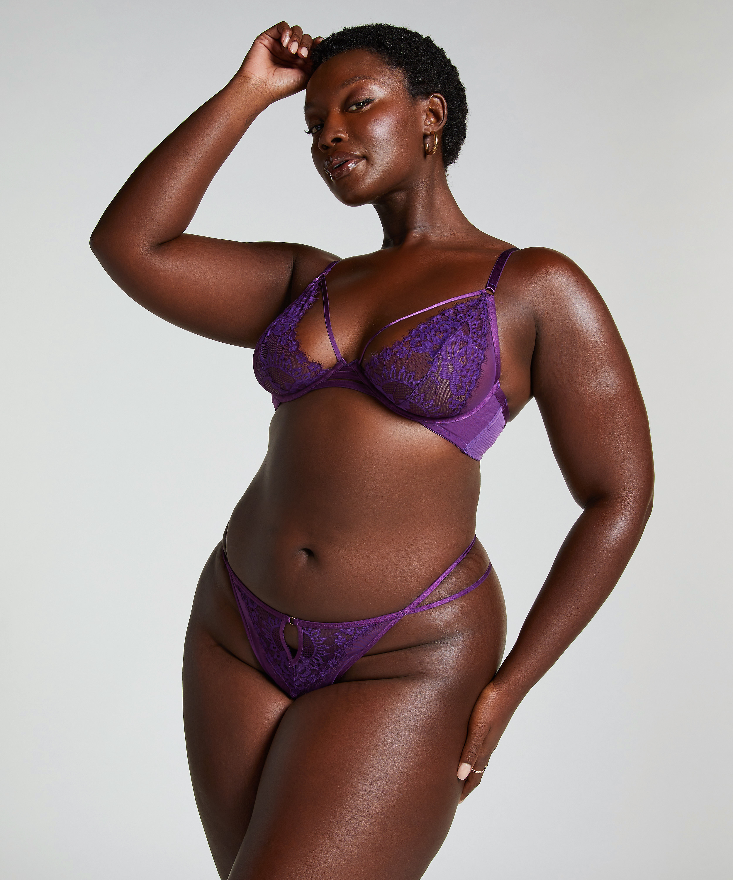Cinnamon Non-Padded Underwired Bra, Purple, main