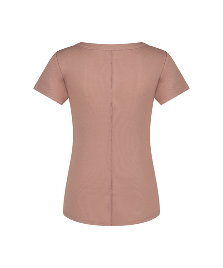 Henley Pyjama Top, Brown