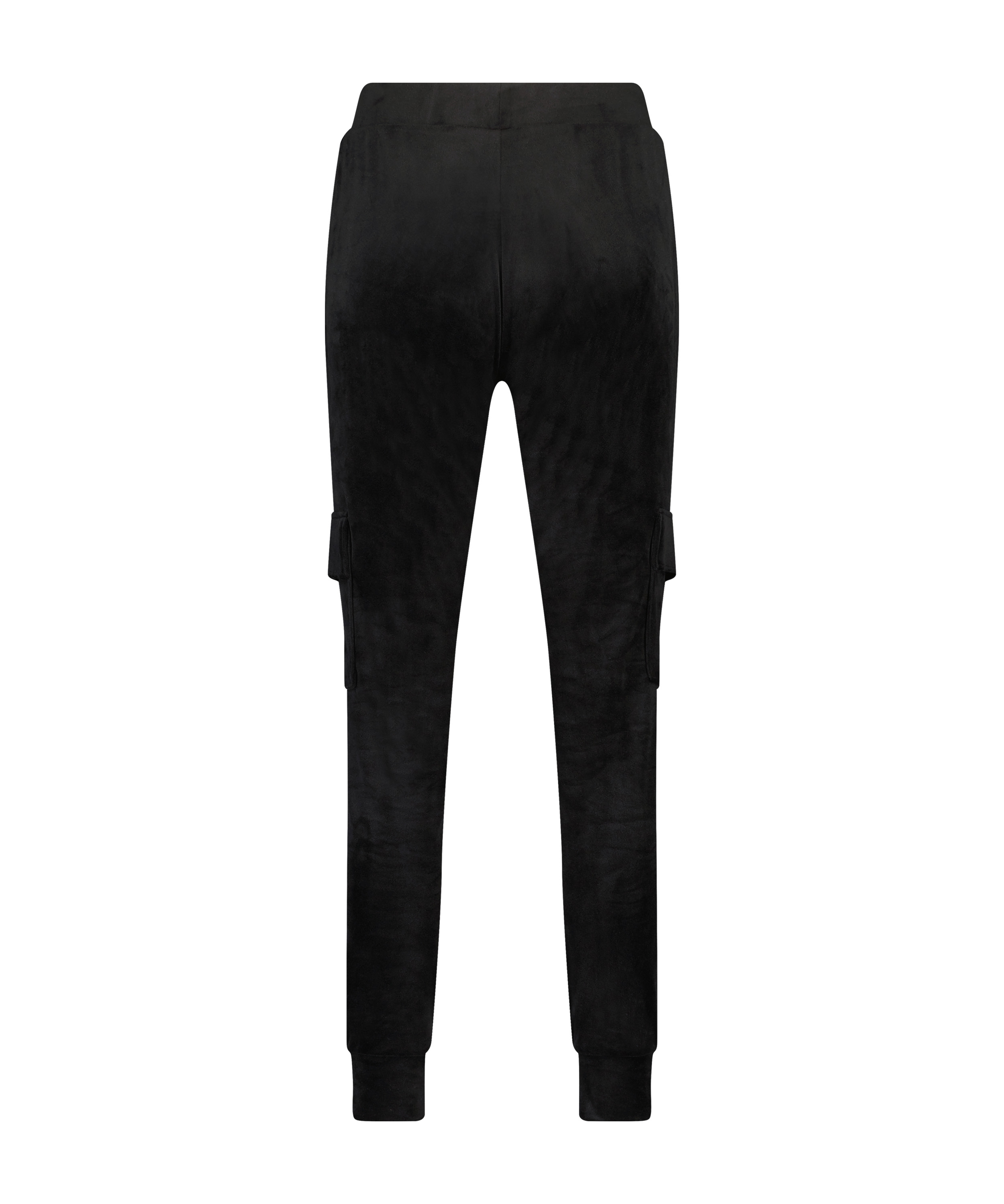 Tall Velours Jogging Bottoms, Black, main