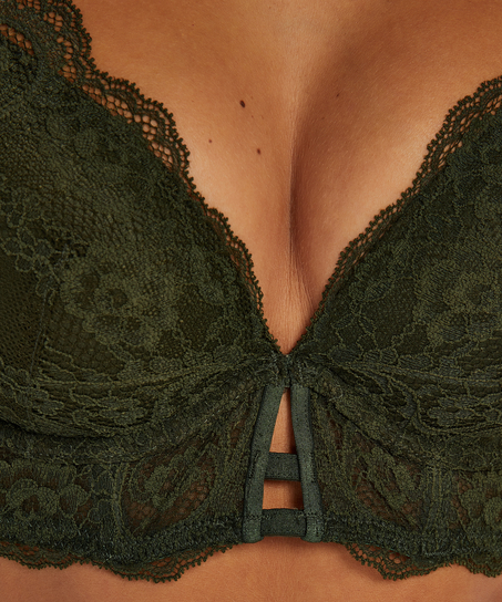 Ollie Padded Longline Underwired Bra, Green