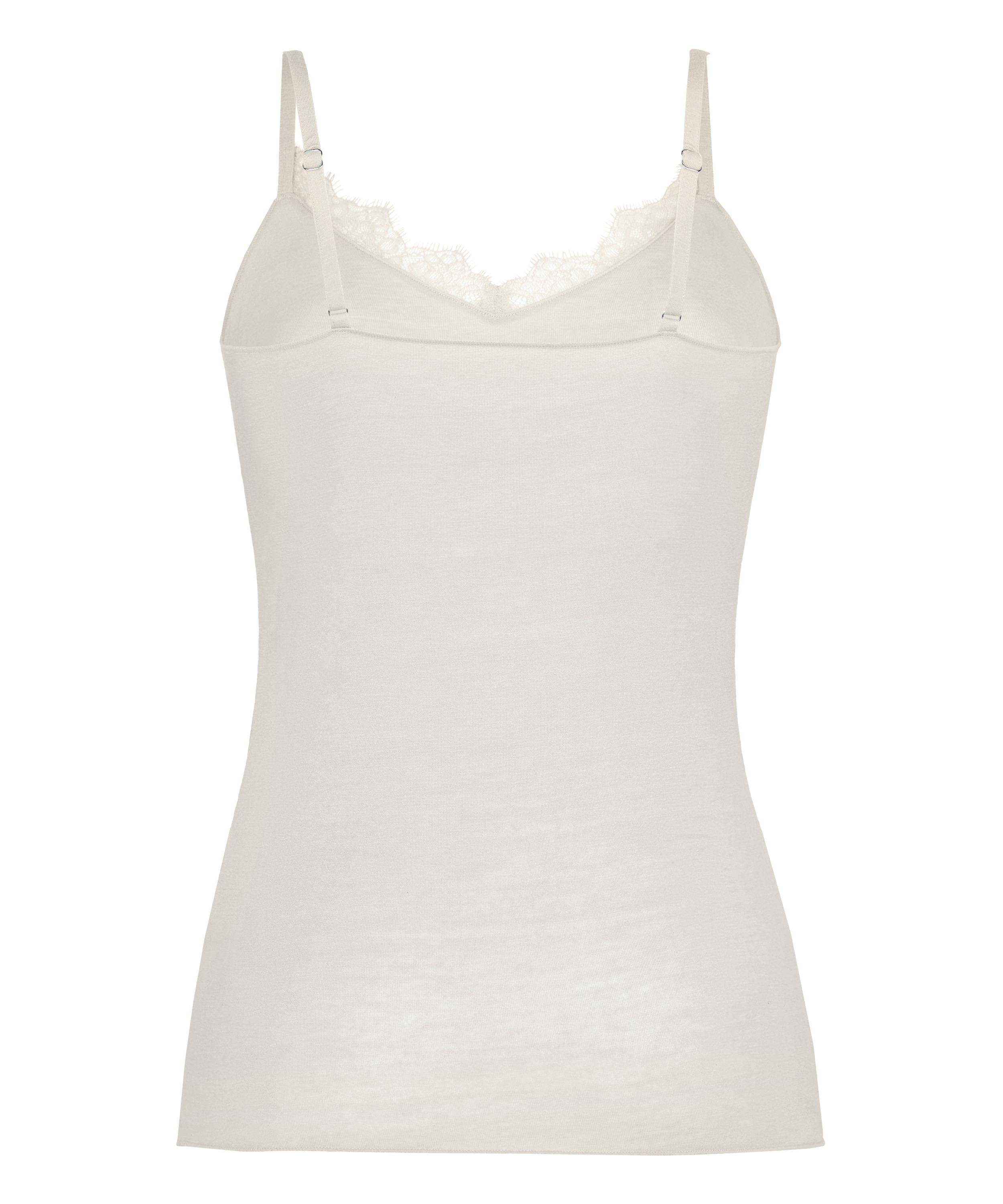 super soft Lace V-Neck cami with Cashmere, White, main
