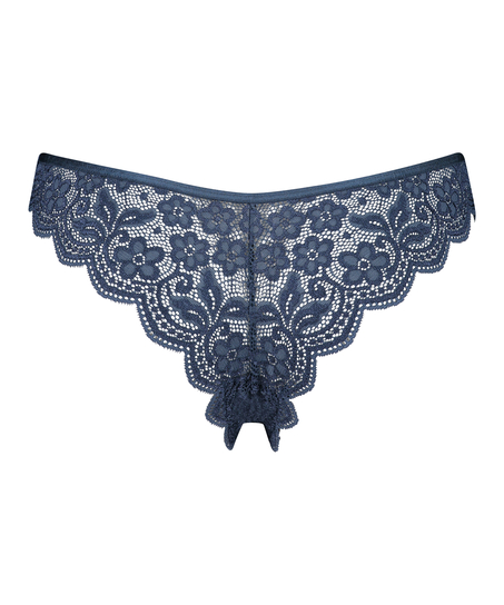 Lace high leg Brazilian, Blue