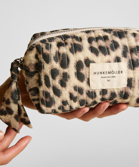 Make-Up Bag Small Leopard, White