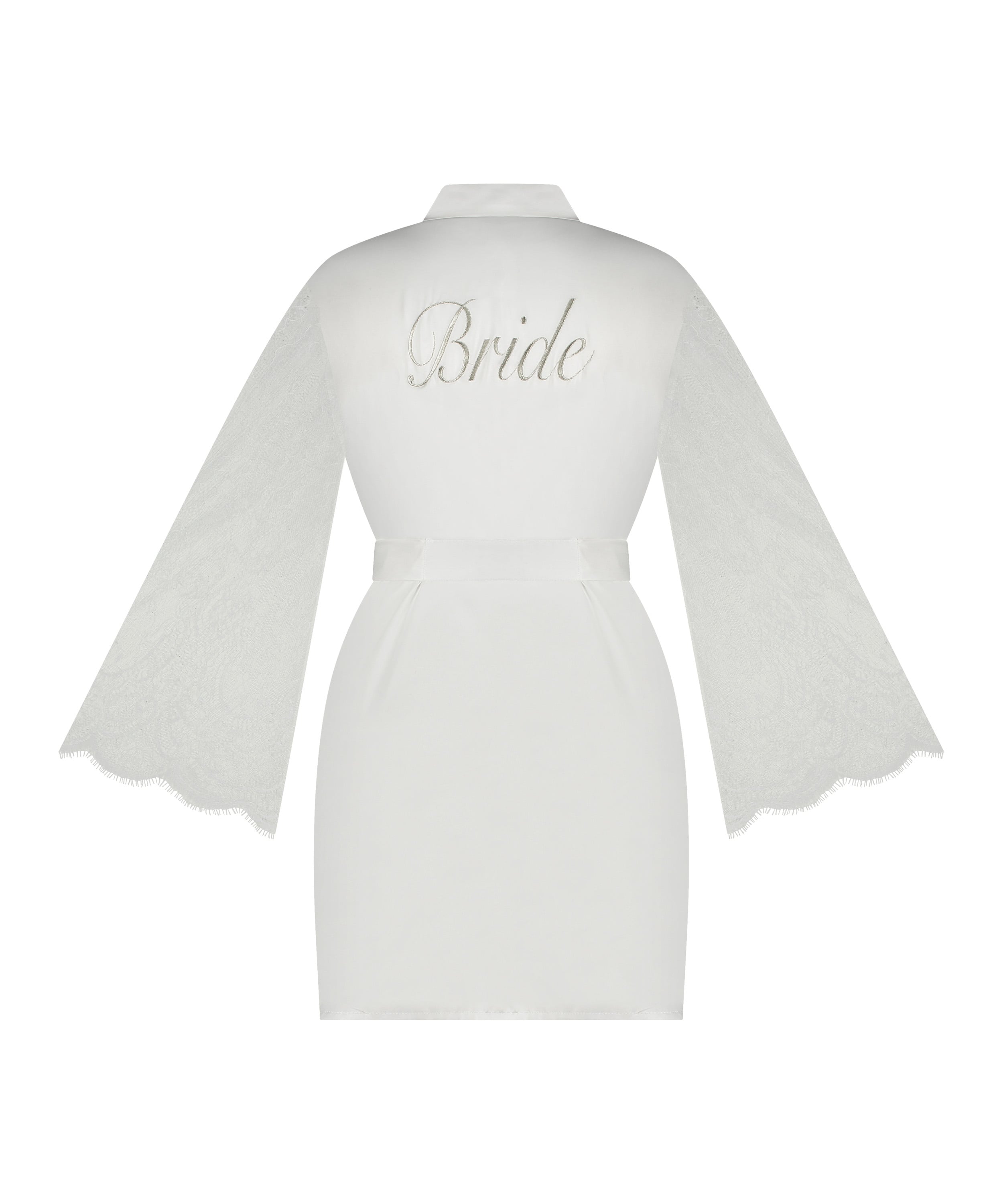 Bride Satin Kimono, White, main