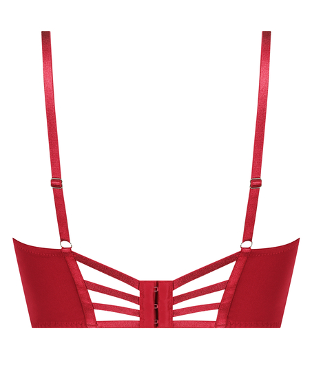 Charlotta Padded Underwired Longline Push-Up Bra, Red