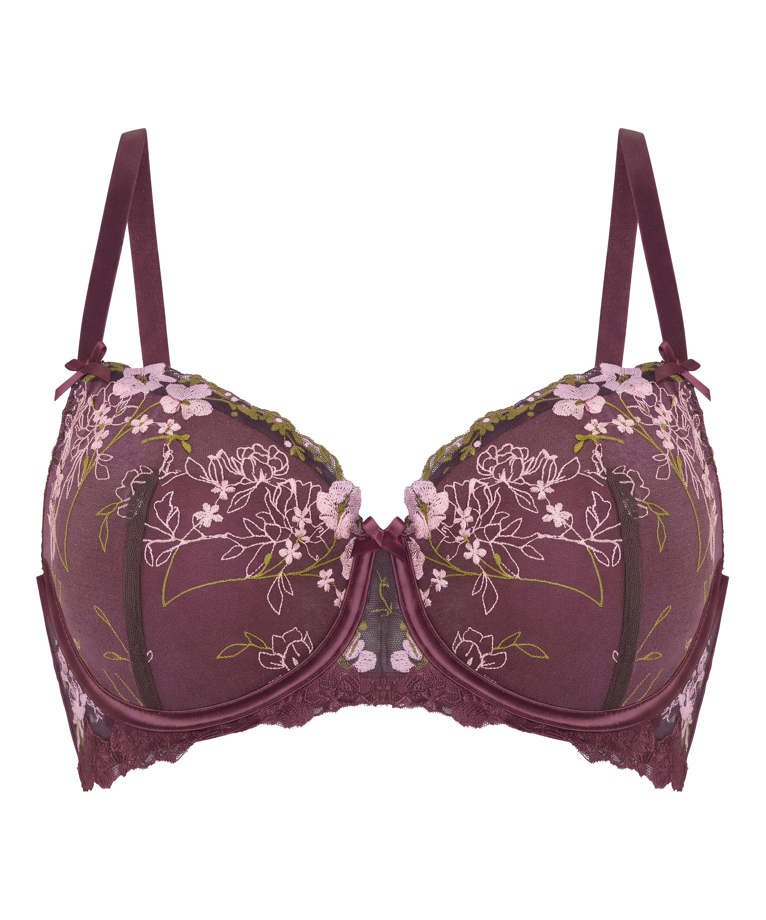 Peonie Padded Underwired Bra, Purple, main