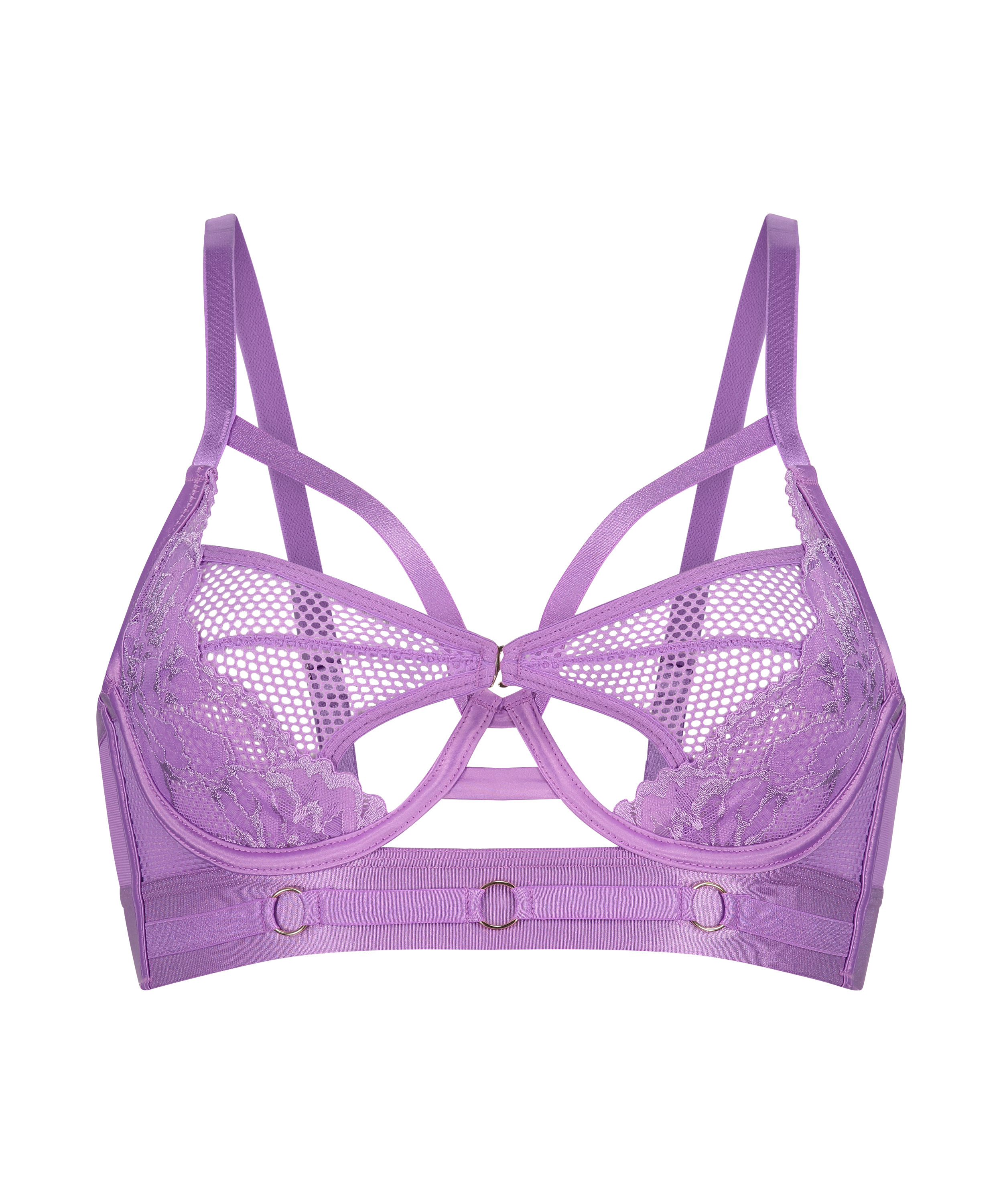 Pleasure Non-Padded Longline Underwired Bra, Purple, main