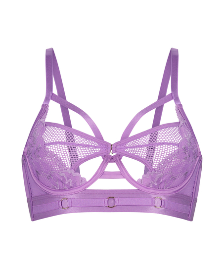 Pleasure Non-Padded Longline Underwired Bra, Purple