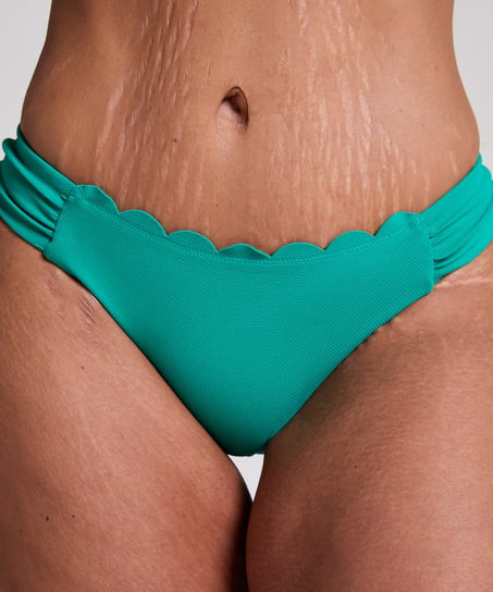 Scallop Rio Bikini Bottoms, Green