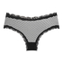 V-shaped Brazilian knickers mesh, Black