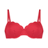 Scallop non-padded underwire bikini top, Pink