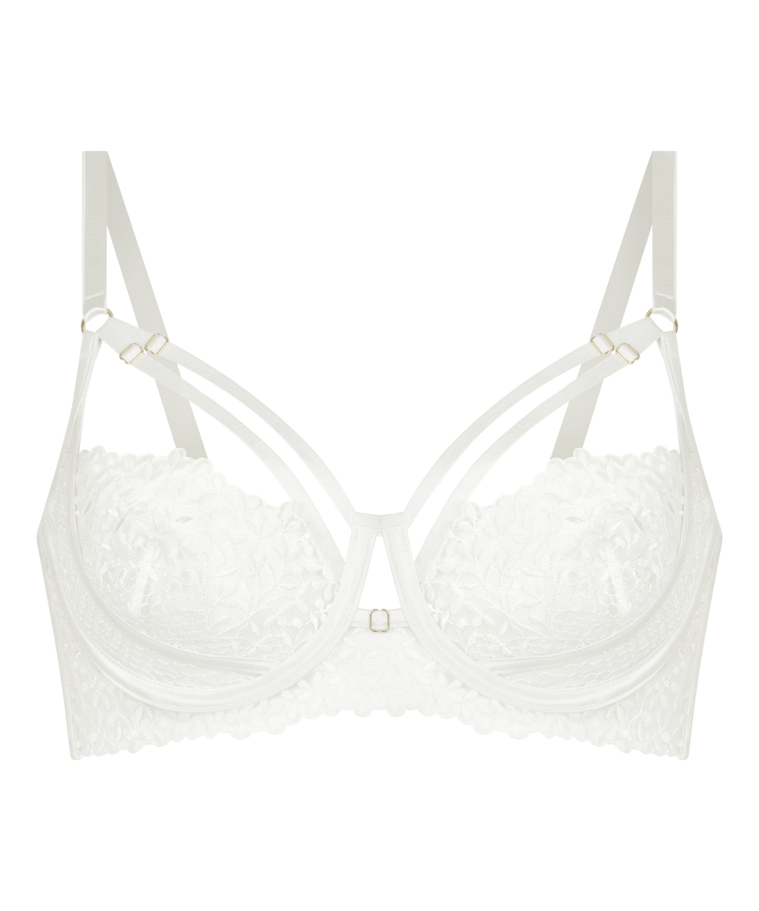 Kristina Non-Padded Underwired Longline Bra, White, main
