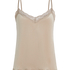 Velours Lace Cami Top, Beige