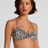Bandeau Bikini Top Leopard, Black