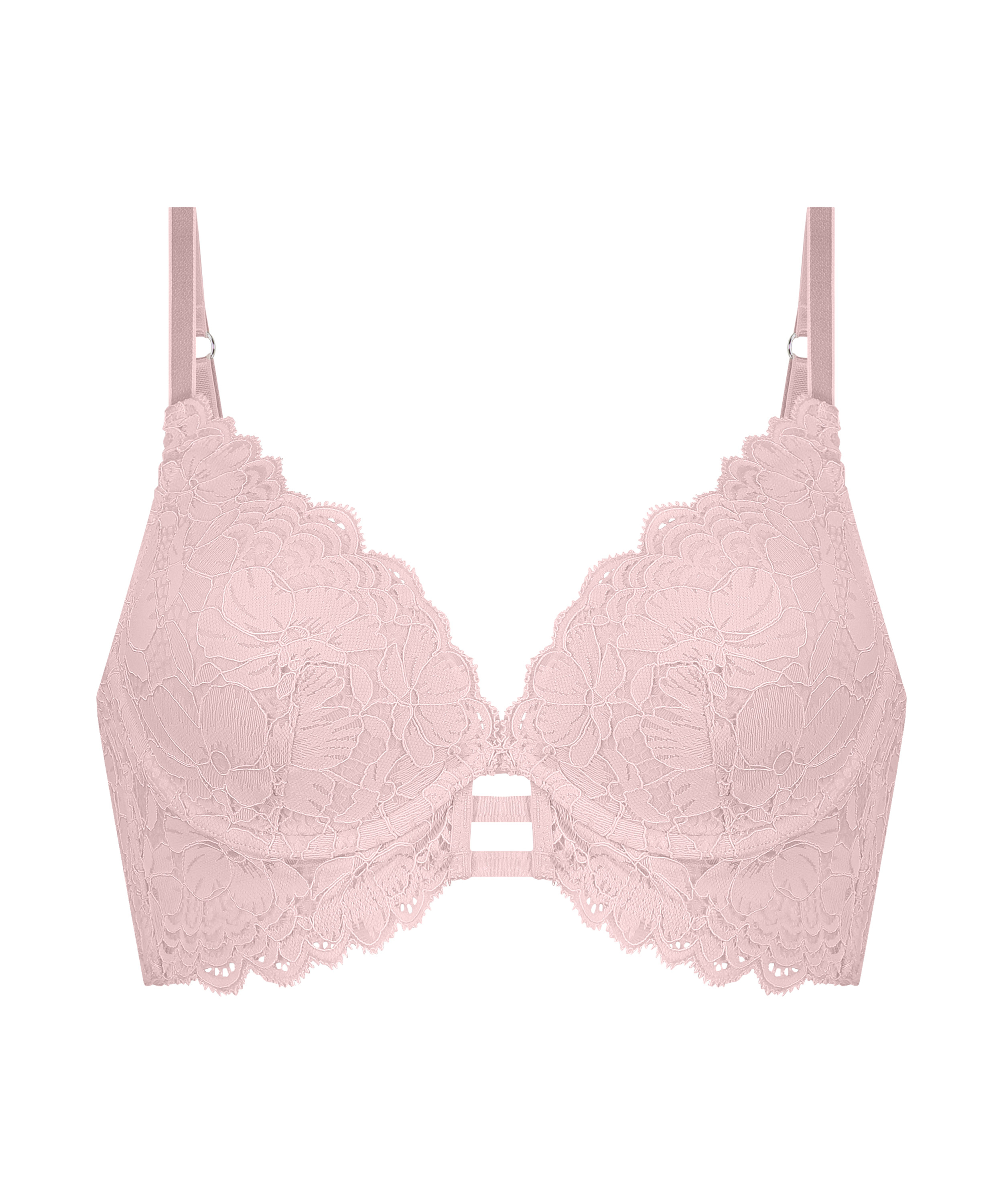Andrea Padded Underwired Longline Bra, Pink, main