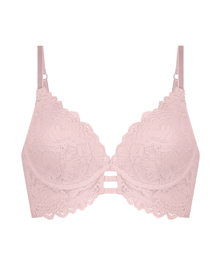 Andrea Padded Underwired Longline Bra, Pink