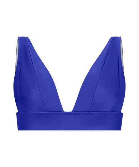 Santorini Triangle Bikini Top, Blue