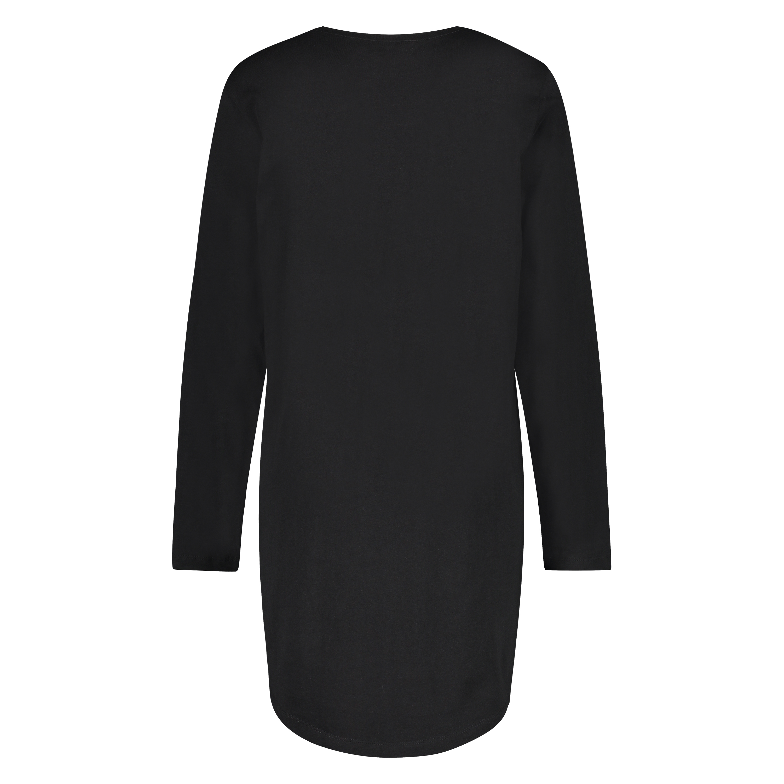 Round Neck Nightshirt, Black, main