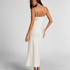 Slipdress Long Satin, White