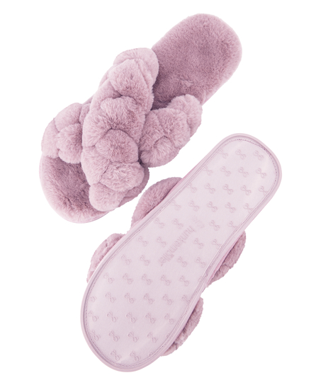 Fake Fur Sliders, Purple