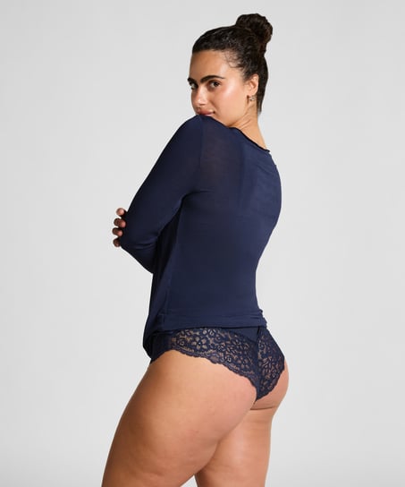 super soft Boatneck shirt with Cashmere, Blue