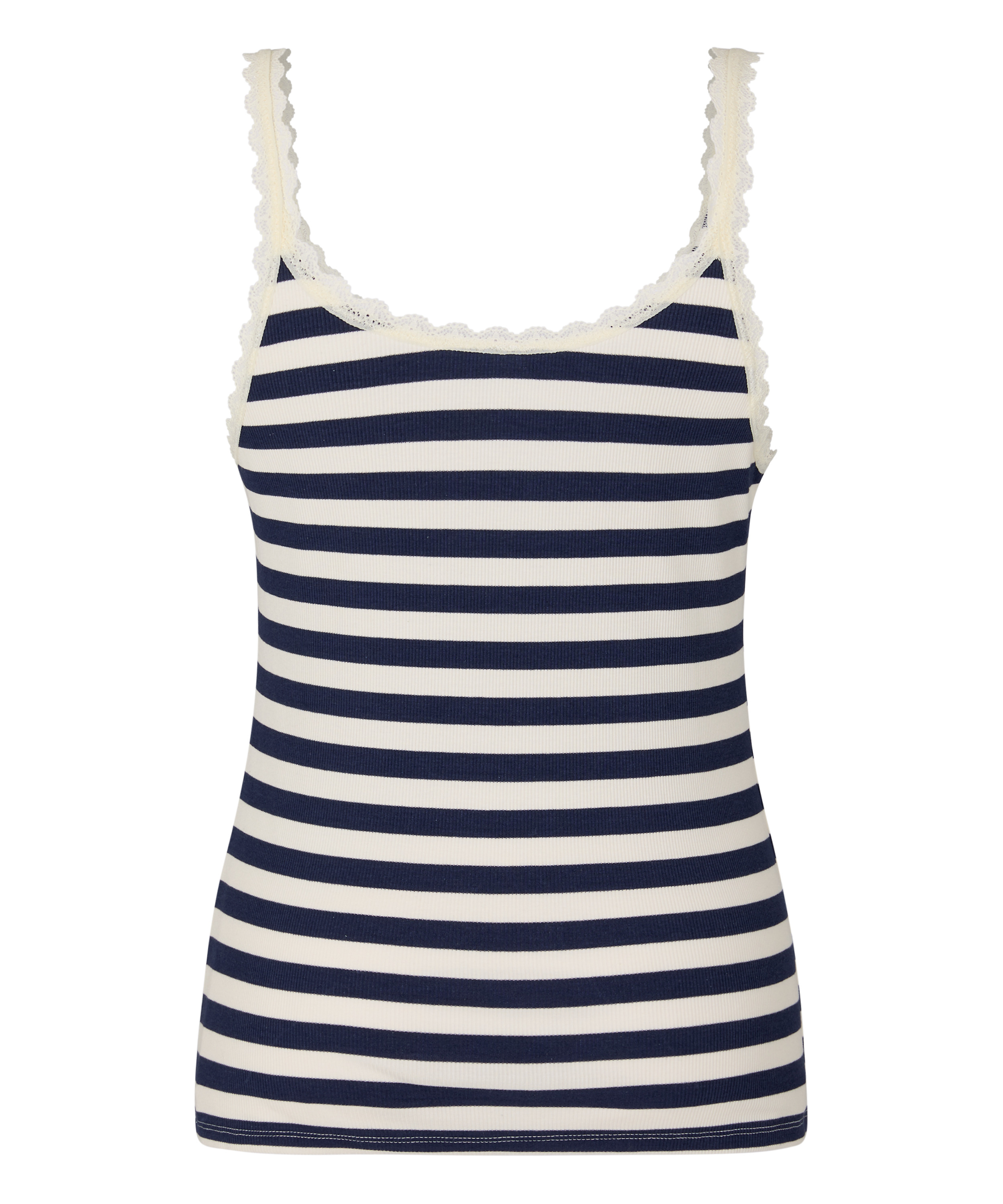 Singlet Rib Jersey Lace, Blue, main