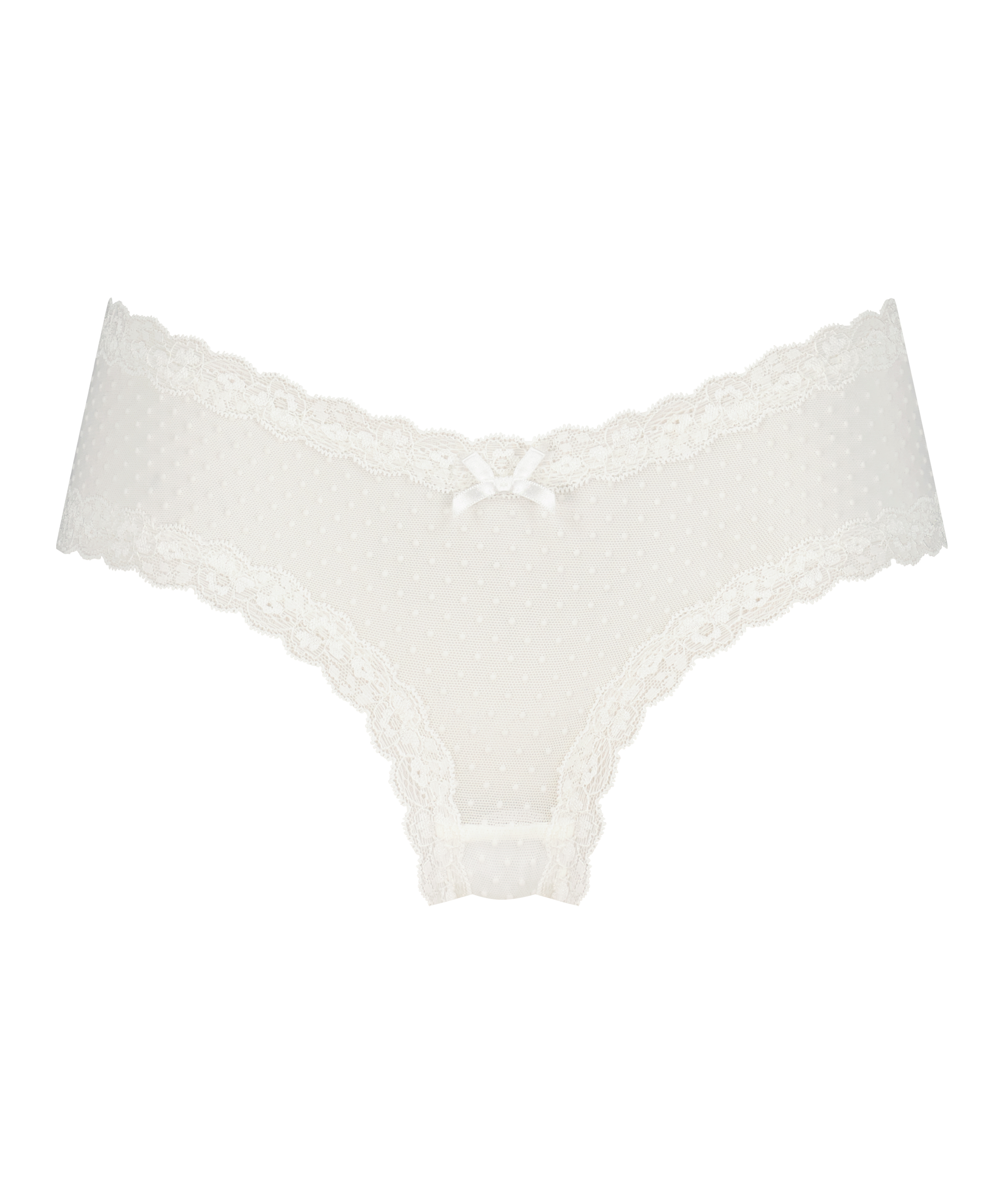V-shaped Brazilian knickers mesh, White, main
