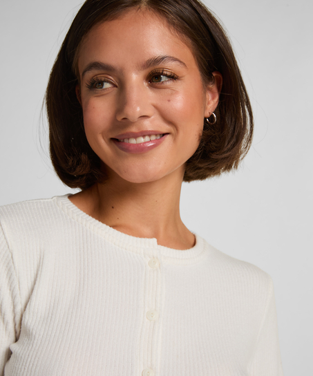Cardigan Ribbed Jersey, White
