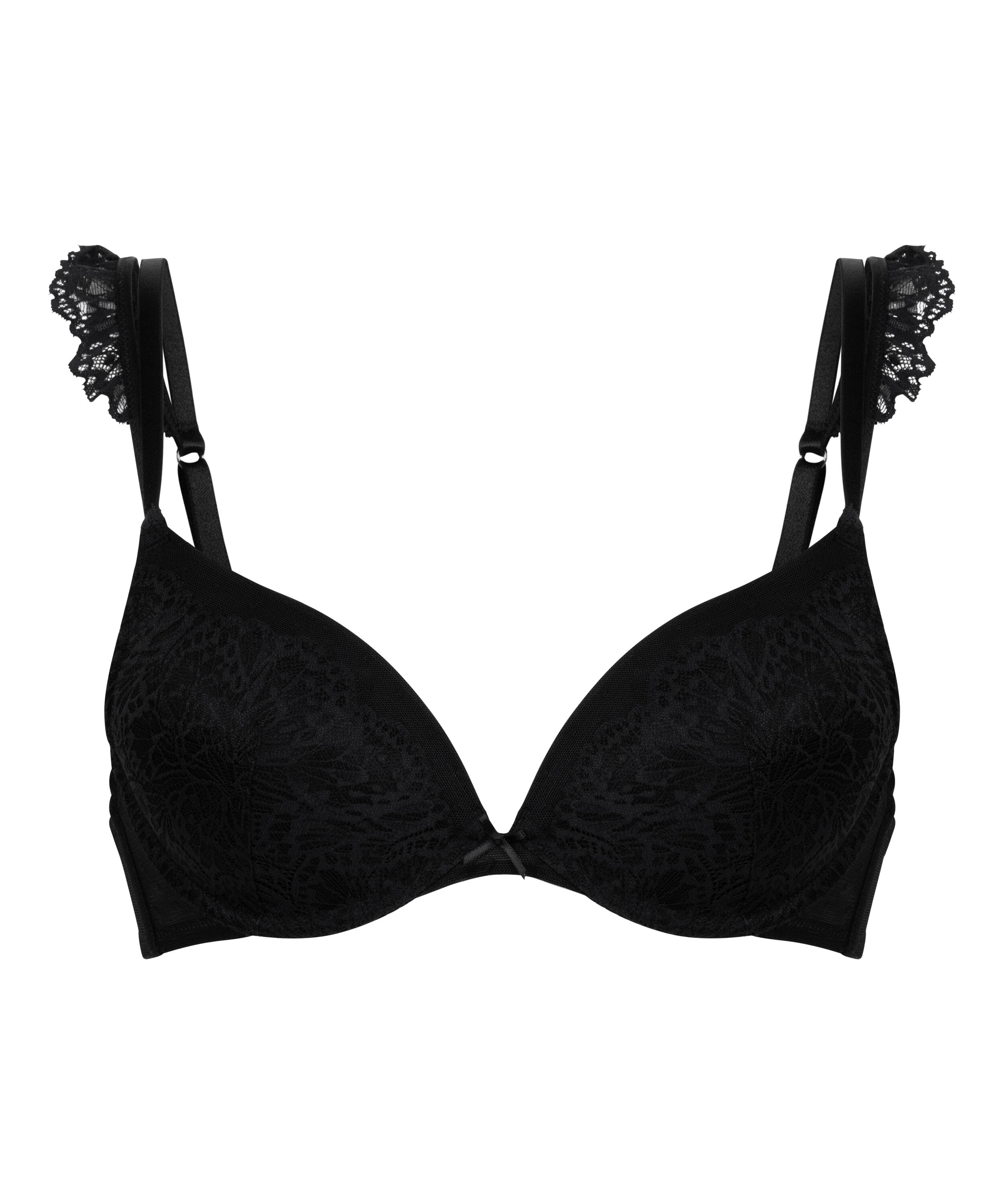 Posie Padded Underwired Push-Up Bra, Black