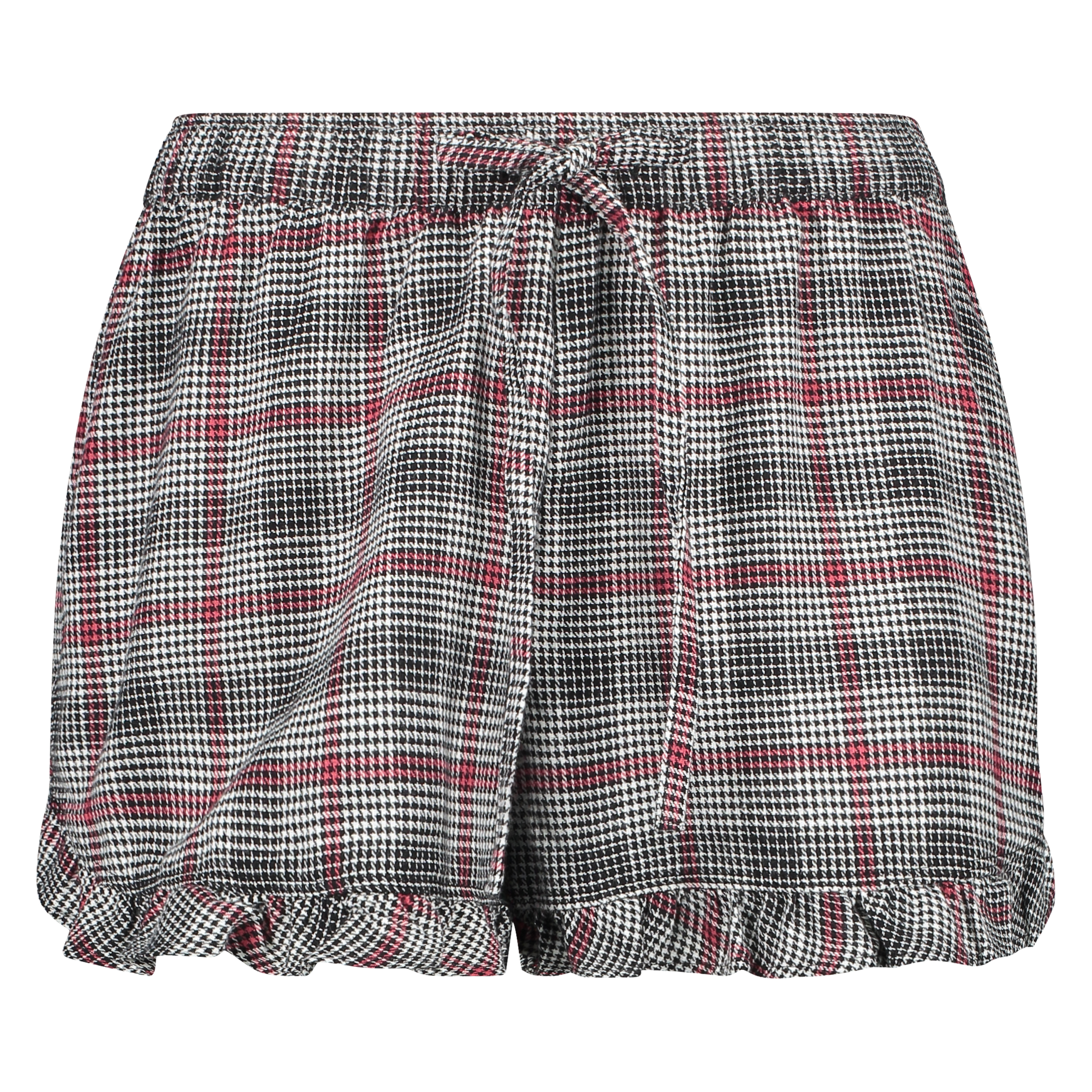 Twill Check pyjama shorts, Gray, main