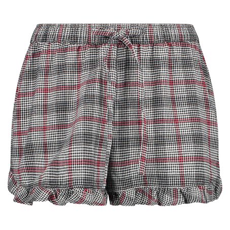 Twill Check pyjama shorts, Gray