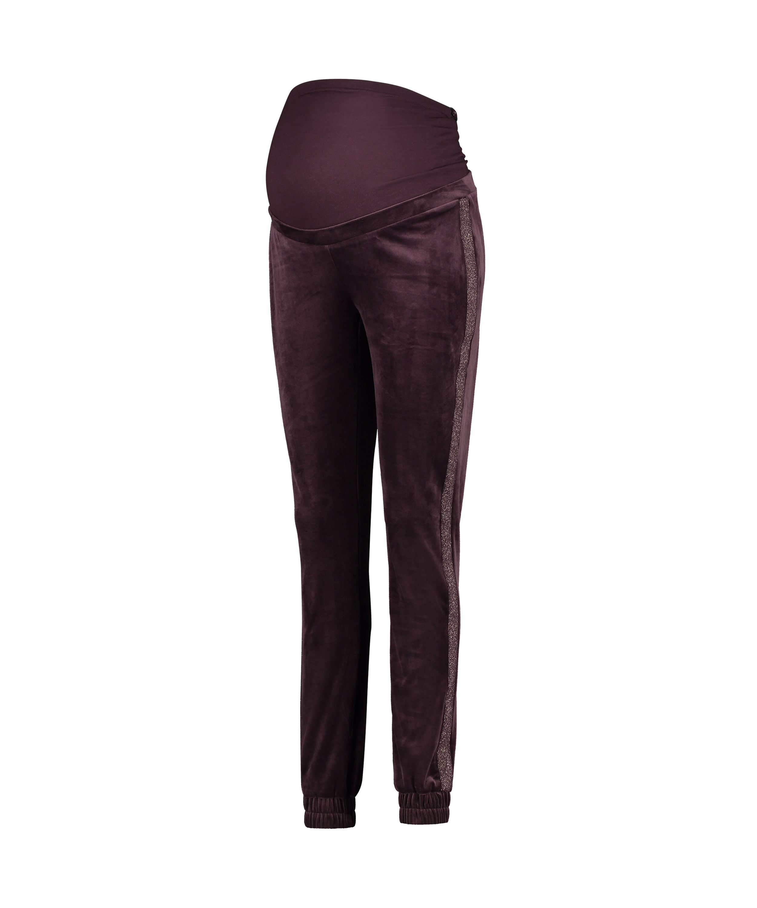 Maternity Velours Jogging Bottoms, Purple, main