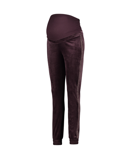 Maternity Velours Jogging Bottoms, Purple